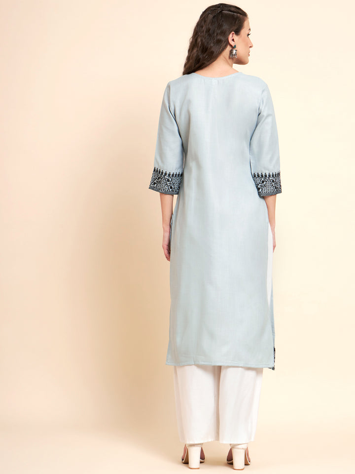 Stylish Cotton Kurti | Elegant Chikankari Sequin Embroidery Design