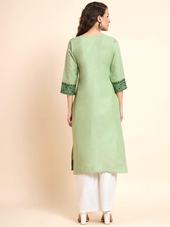 Stylish Cotton Kurti | Elegant Chikankari Sequin Embroidery Design