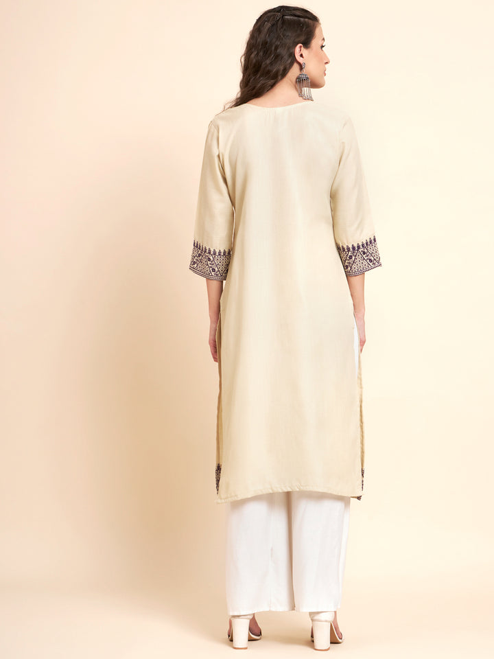 Stylish Cotton Kurti | Elegant Chikankari Sequin Embroidery Design