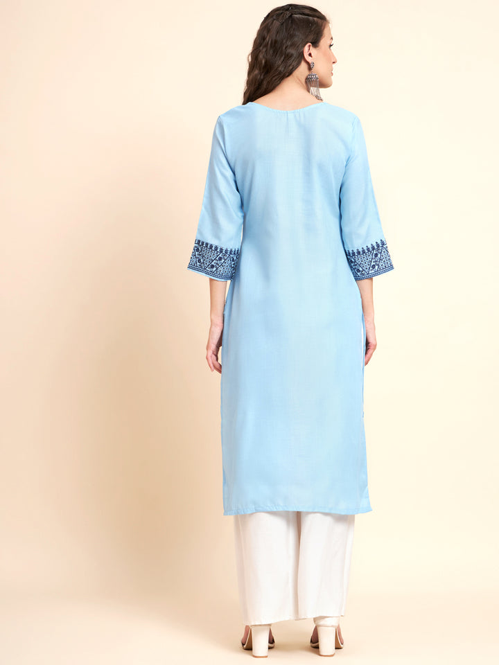 Stylish Cotton Kurti | Elegant Chikankari Sequin Embroidery Design
