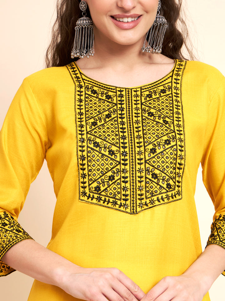 Stylish Cotton Kurti | Elegant Chikankari Sequin Embroidery Design