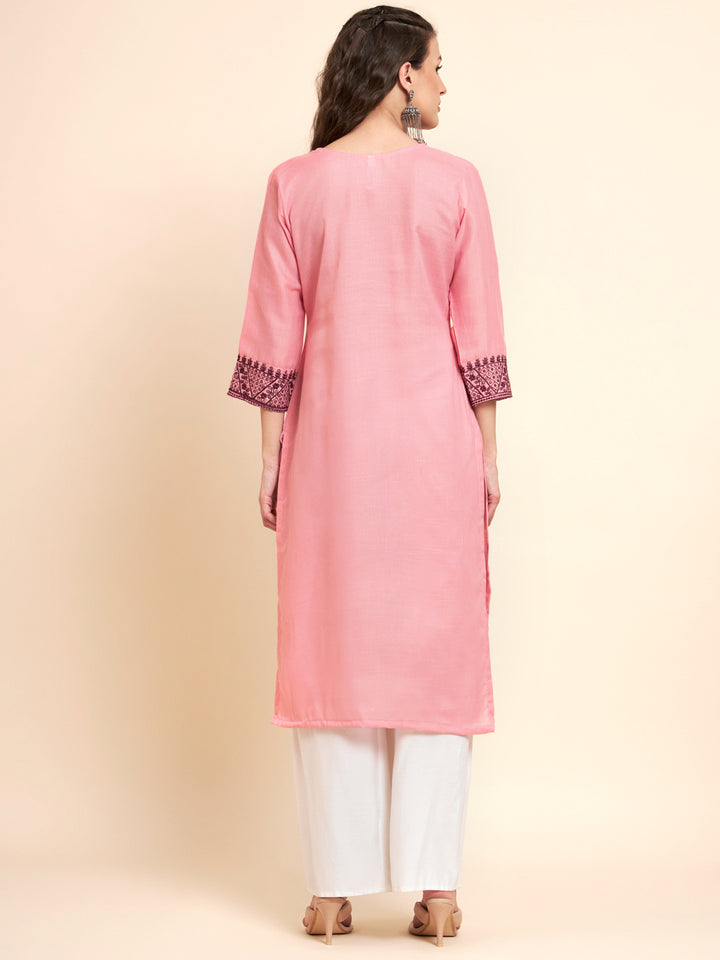 Stylish Cotton Kurti | Elegant Chikankari Sequin Embroidery Design