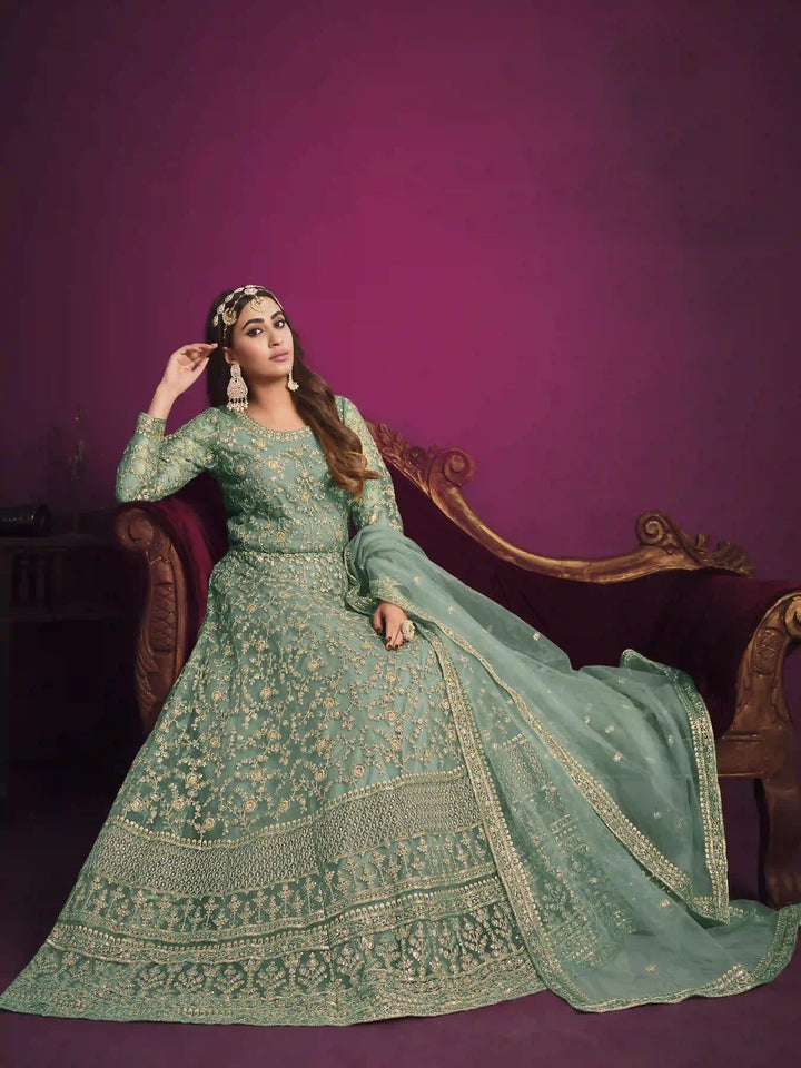 Heavy Net Designer Salwar Kameez | Intricate Embroidery Work for Weddings & Festive Wear