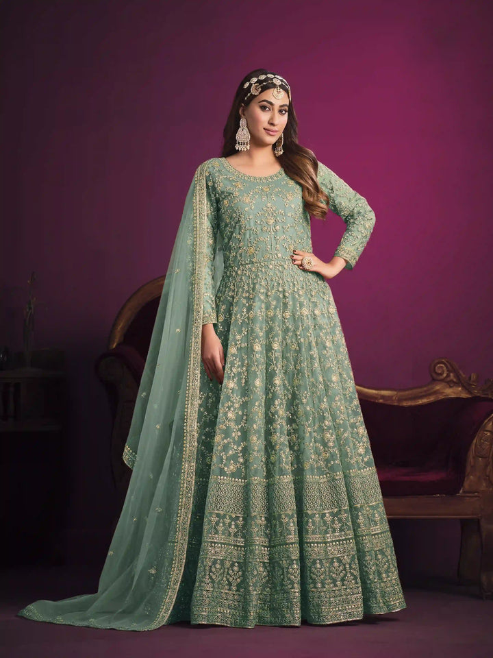 Heavy Net Designer Salwar Kameez | Intricate Embroidery Work for Weddings & Festive Wear