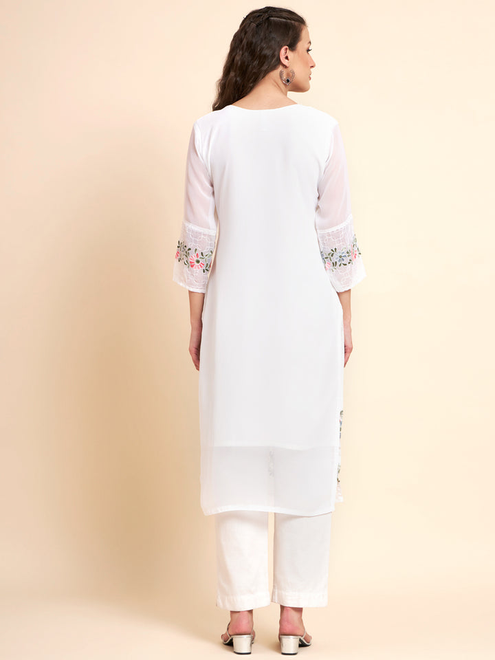 Stylish Georgette Kurti | Elegant Multi-Thread Designer Embroidery