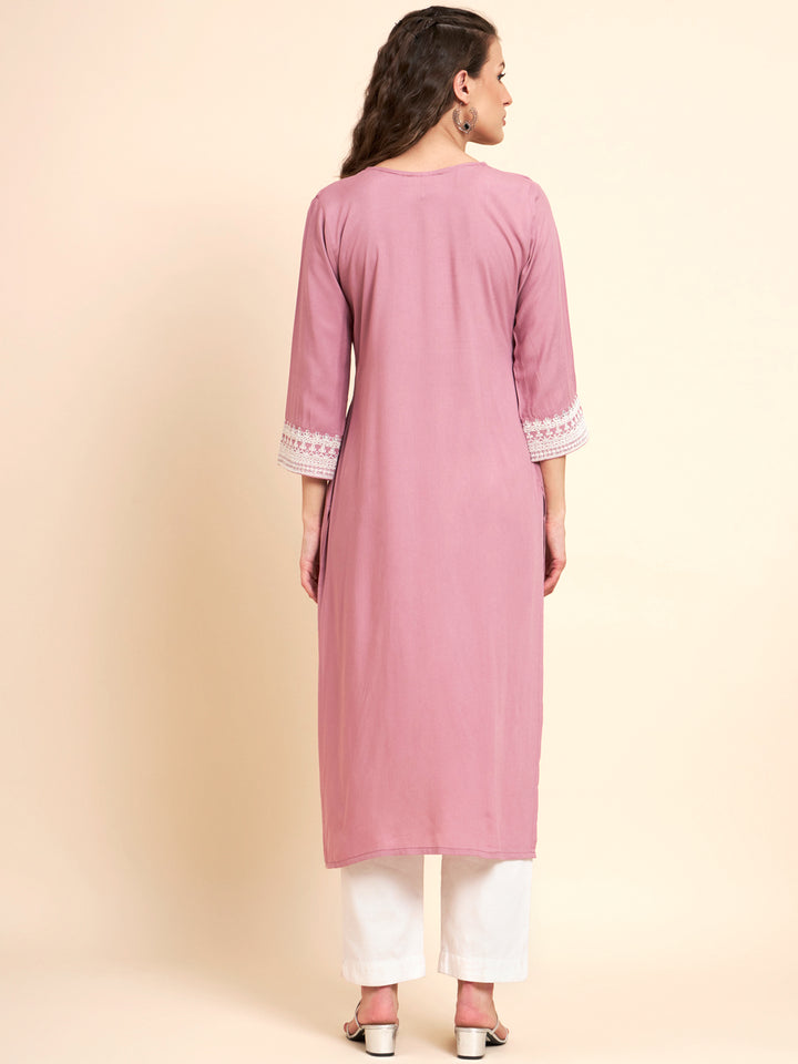 Stylish Rayon Kurti | Elegant Designer Thread Embroidery