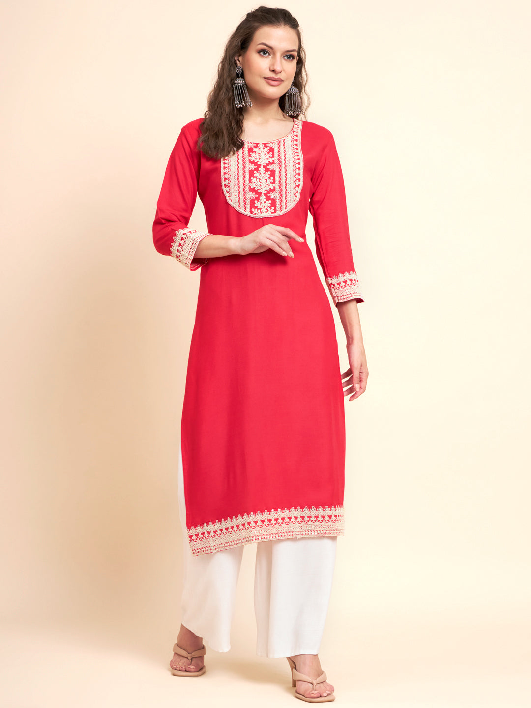 Stylish Rayon Kurti | Elegant Designer Thread Embroidery