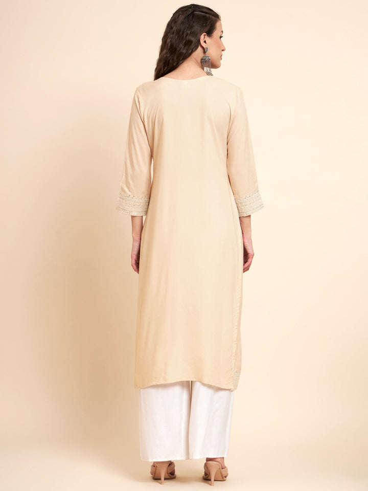 Stylish Rayon Kurti | Elegant Designer Thread Embroidery