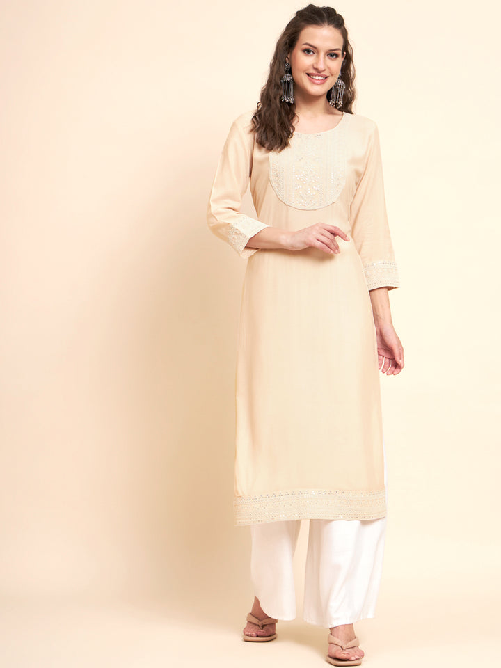 Stylish Rayon Kurti | Elegant Designer Thread Embroidery