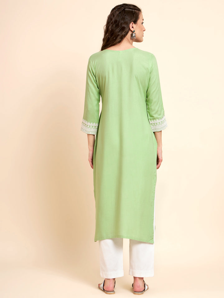 Stylish Rayon Kurti | Elegant Designer Thread Embroidery