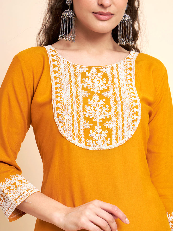 Stylish Rayon Kurti | Elegant Designer Thread Embroidery