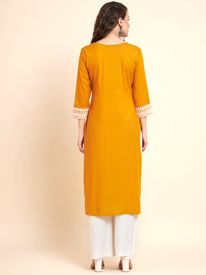 Stylish Rayon Kurti | Elegant Designer Thread Embroidery
