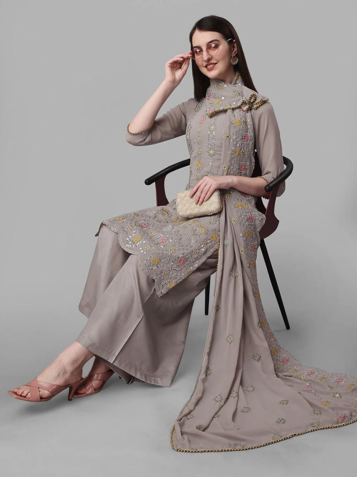 Designer Embroidered Salwar Kameez | Faux-Georgette & Santoon for Festive