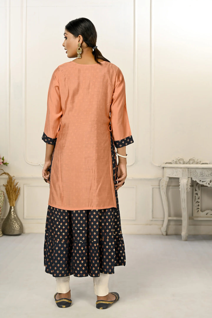 Stylish Ready-Made Cotton Kurti | Beautiful Embroidery with Foil Print