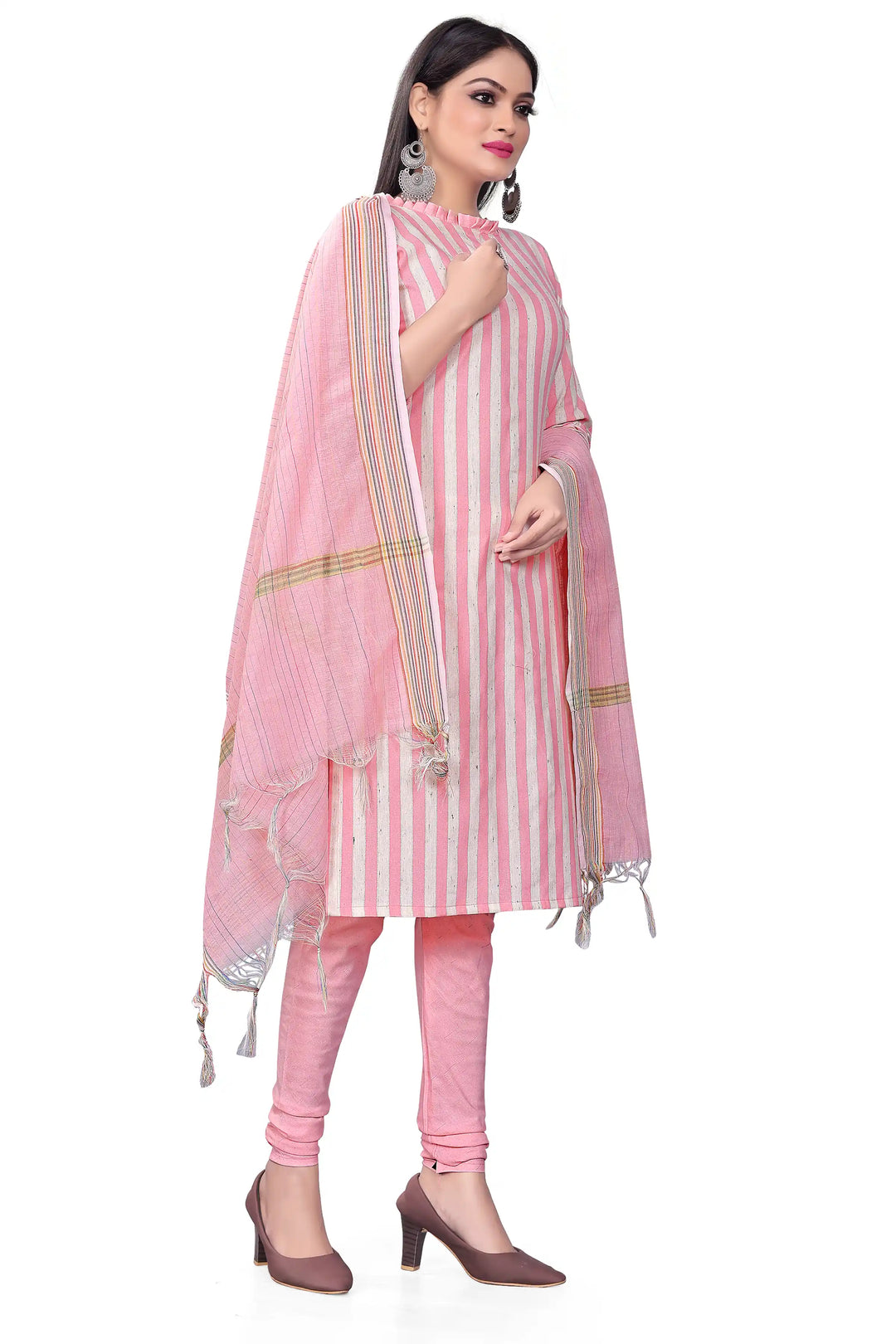 Kurtis Set | Cotton Three-Quarter Sleeve Boat-Neck for Festive Occasions