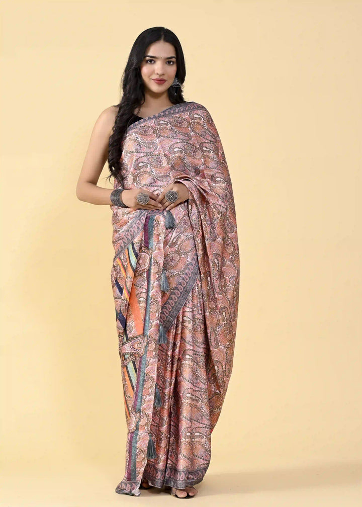 Digital Printed Satin-Silk Saree | Traditional Wedding & Party Wear