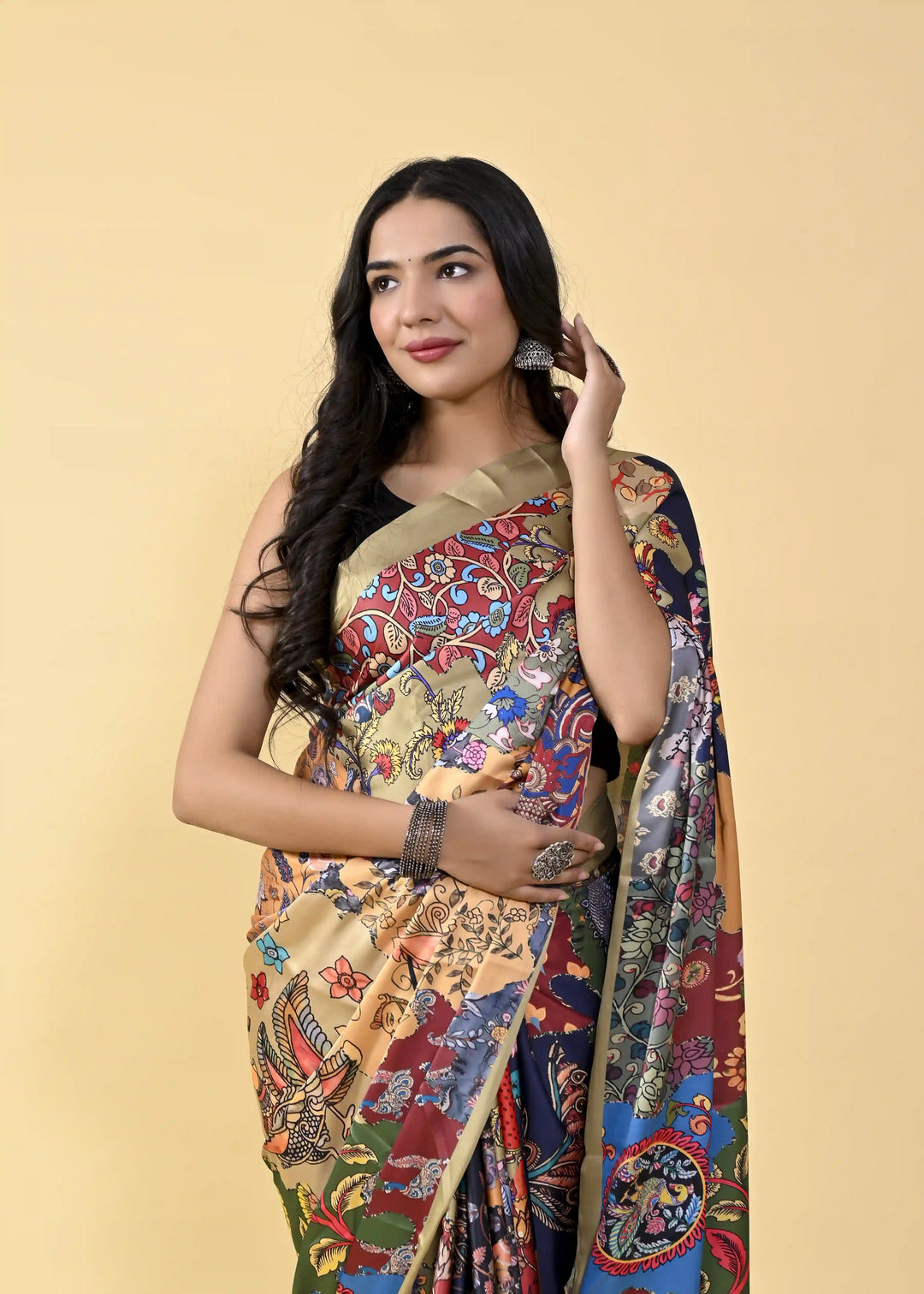 Designer Digital Printed Satin-Silk Saree | Traditional Special Event Wear