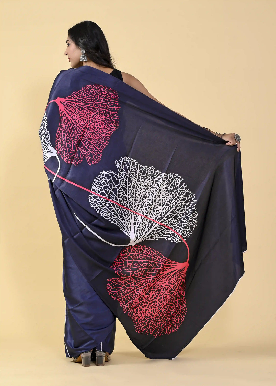 Digital Printed Satin-Silk Saree | Traditional Wedding & Pooja Wear