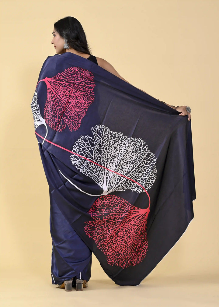 Digital Printed Satin-Silk Saree | Traditional Wedding & Pooja Wear
