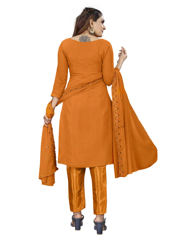 Designer Embroidery Work Kurtis Set | Georgette Top & Santoon Bottom