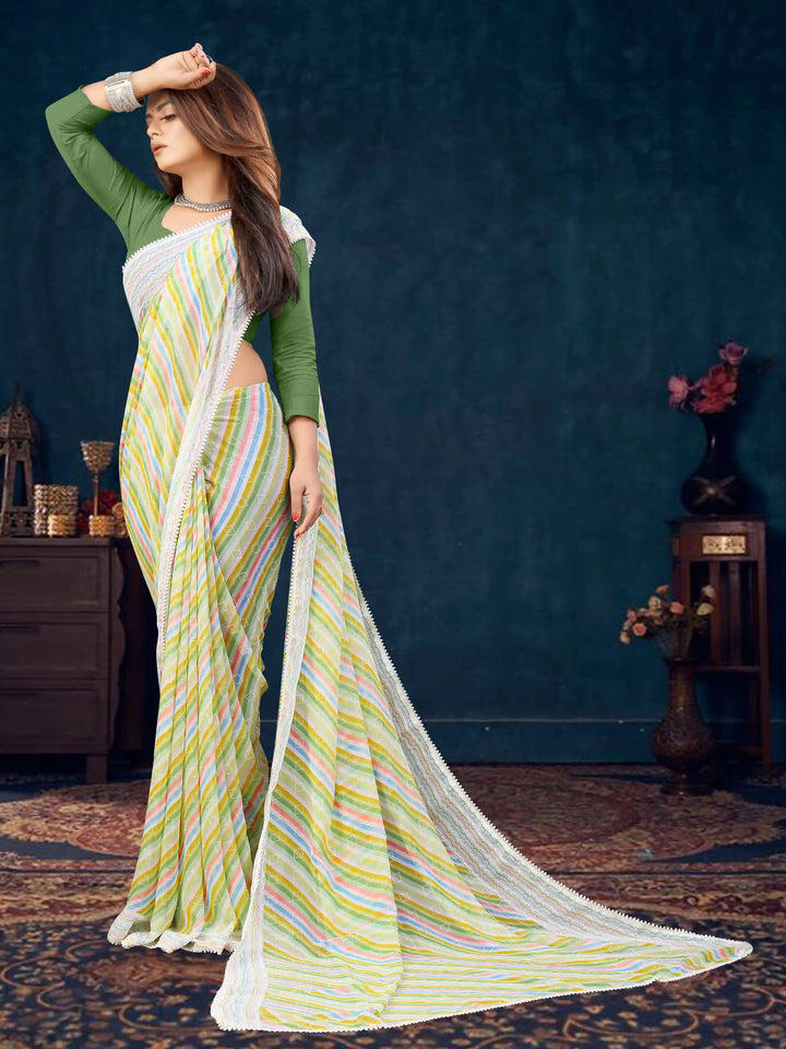 Elegant Georgette Printed Saree | Banglori Blouse for Weddings & Special Events