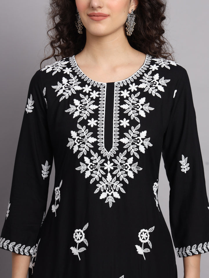 Women's Indian Kurta | Rayon Kurti with Traditional Embroidery
