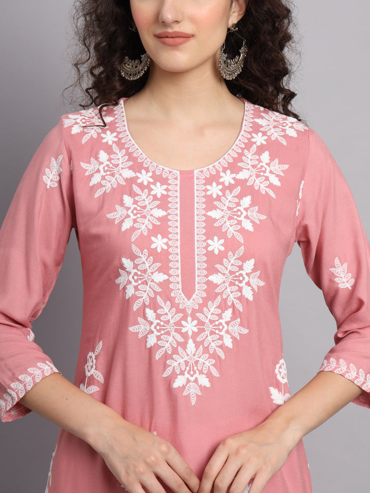 Women's Indian Kurta | Rayon Kurti with Traditional Embroidery