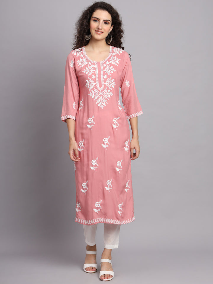 Women's Indian Kurta | Rayon Kurti with Traditional Embroidery