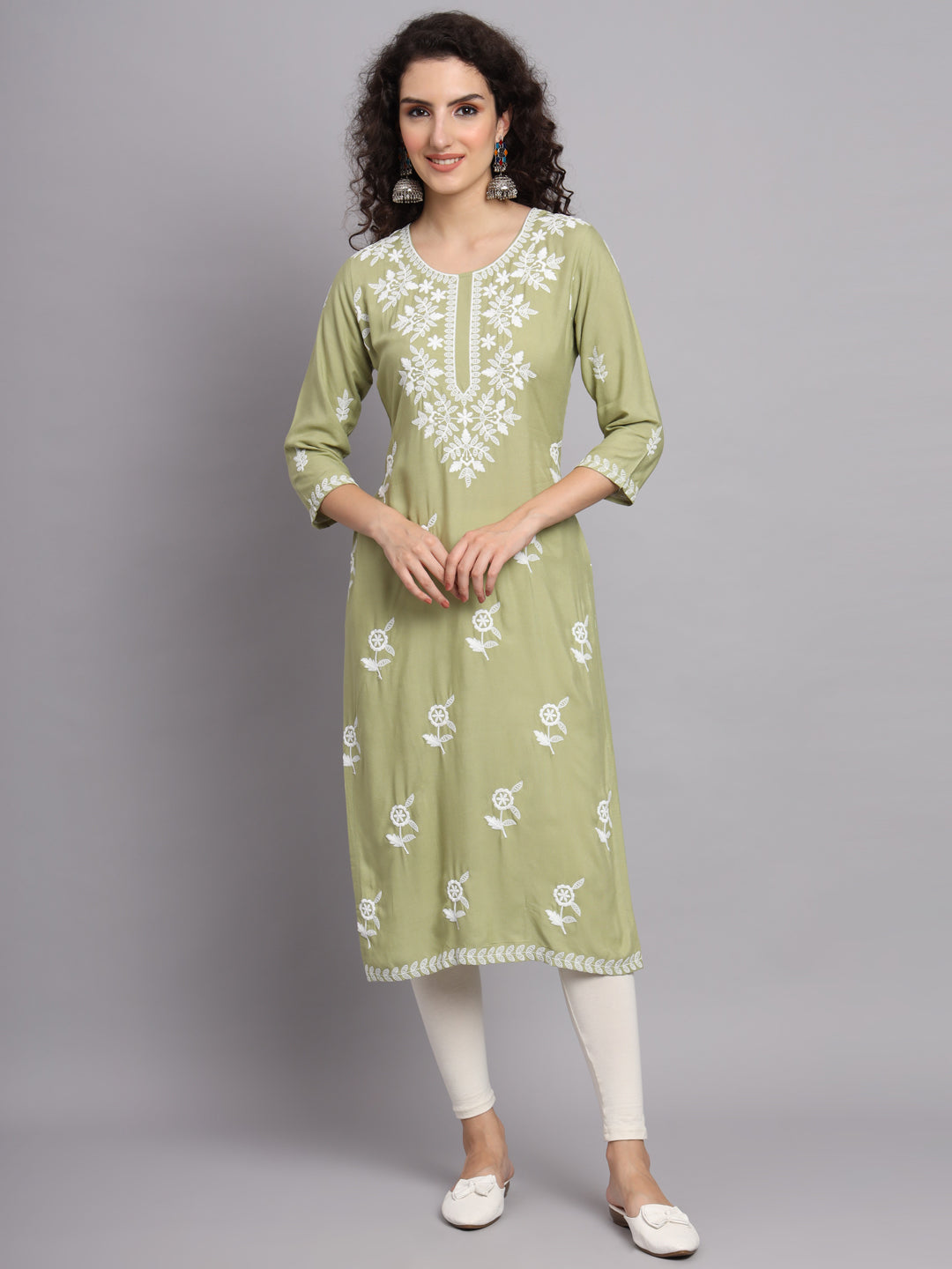 Women's Indian Kurta | Rayon Kurti with Traditional Embroidery
