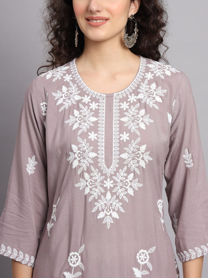 Women's Indian Kurta | Rayon Kurti with Traditional Embroidery