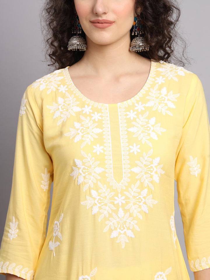 Women's Indian Kurta | Rayon Kurti with Traditional Embroidery