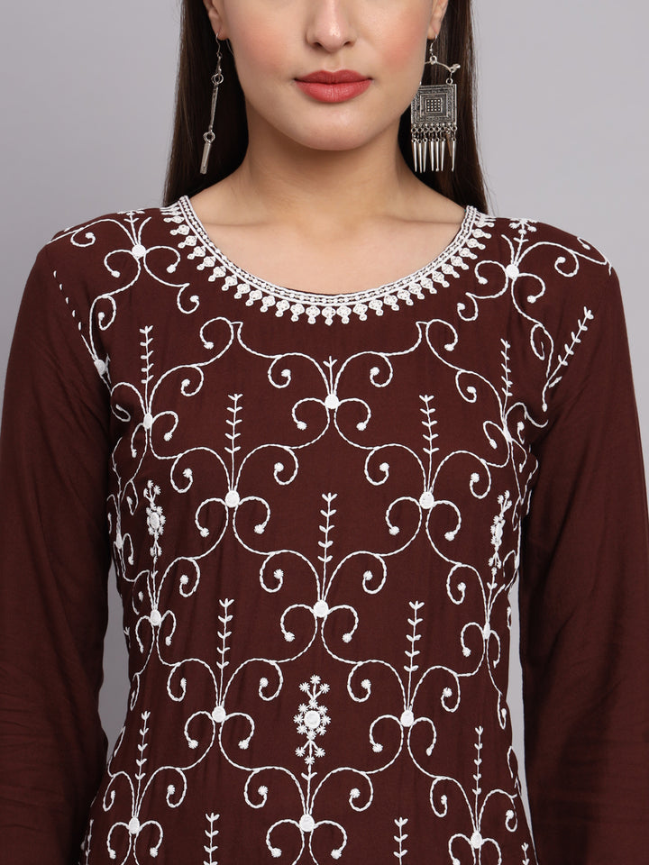 Rayon Kurti for Women | Lucknowi Chikankari Embroidery Art