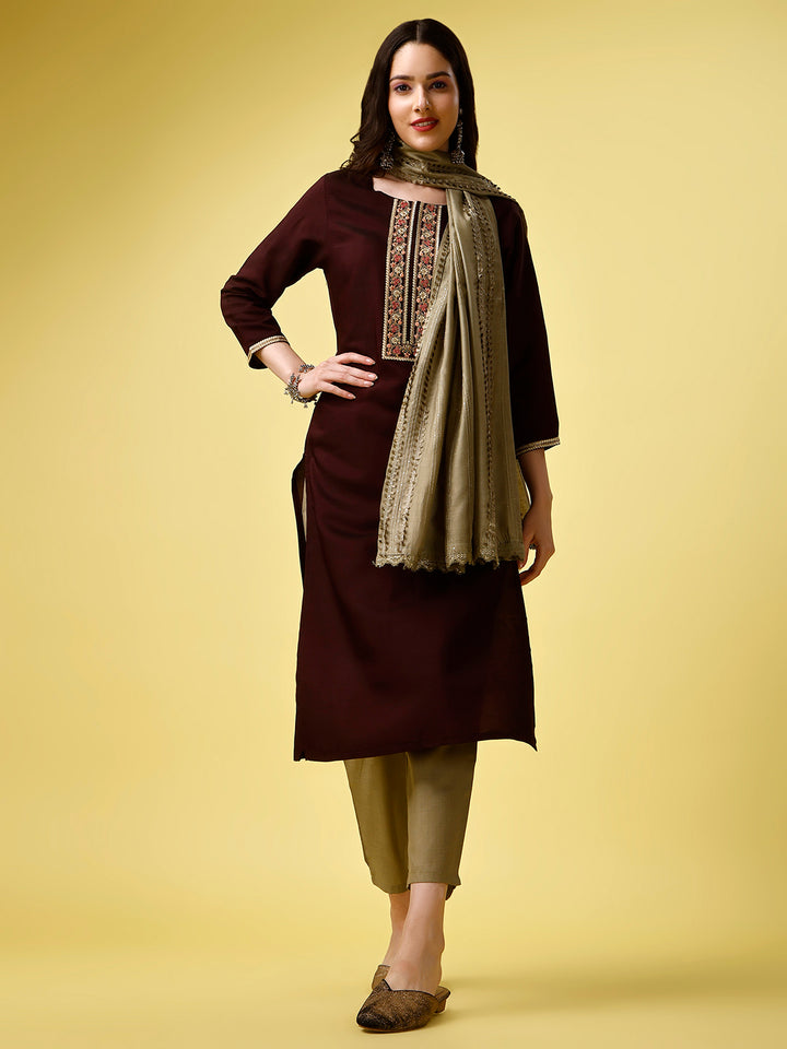 Kurtis Set for Parties | Sequined Embroidery | Viscose-Rayon & Silk-Blend