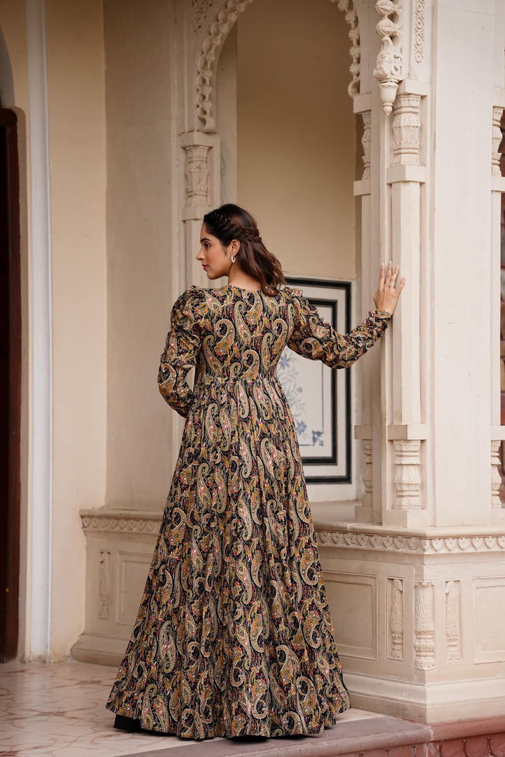 Faux-Georgette Palazzo Set | Digital Printed Full-Sleeve Sweetheart Neck
