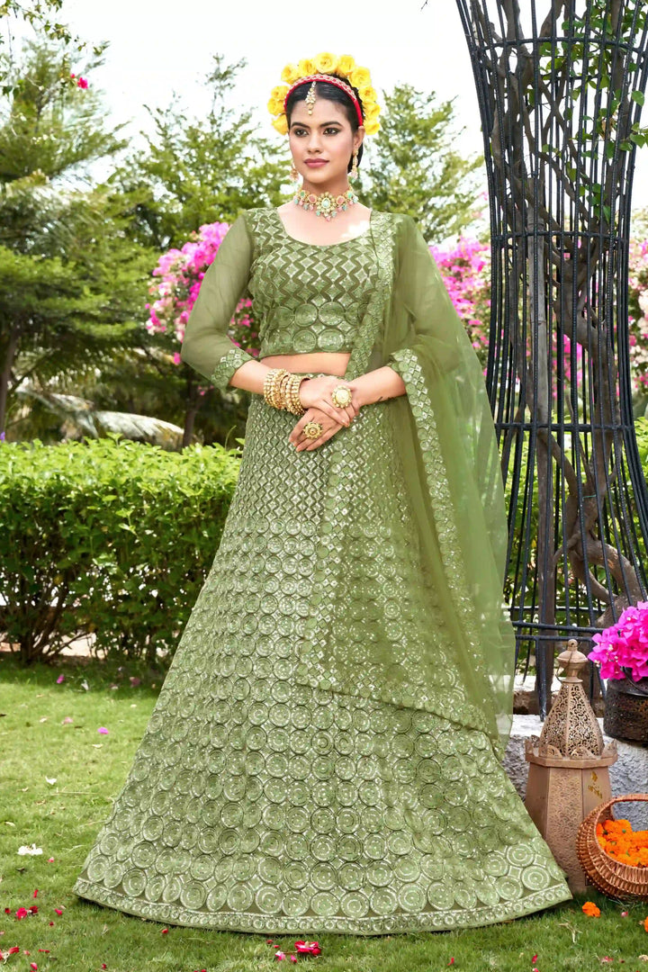 Gorgeous Net Lehenga with Dupatta | A Captivating Traditional Ensemble