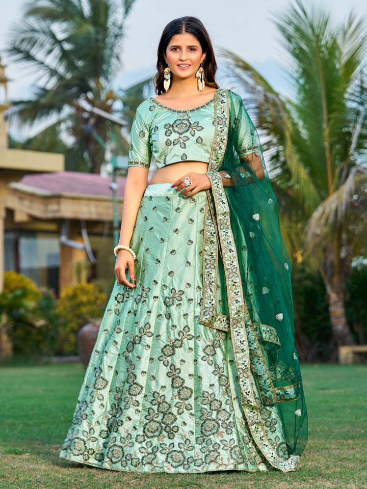 Embroidered Satin Lehenga for Weddings | Party & Reception Wear