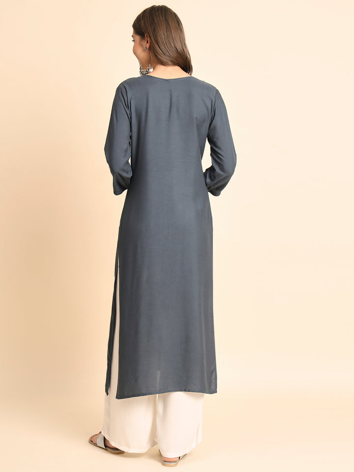Designer Rayon Kurti | Lucknowi Chikankari Hand Embroidery