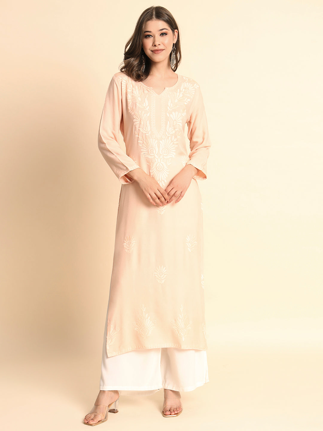 Designer Rayon Kurti | Lucknowi Chikankari Hand Embroidery