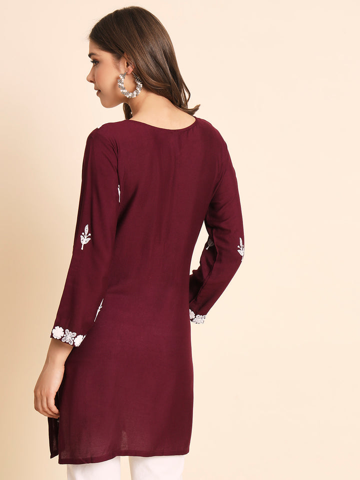Designer Rayon Kurti | Chikankari Hand Embroidery for Women