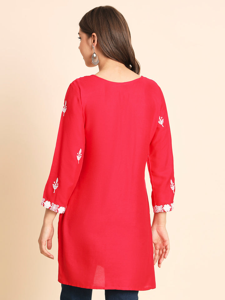Designer Rayon Kurti | Chikankari Hand Embroidery for Women