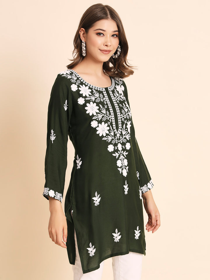 Designer Rayon Kurti | Chikankari Hand Embroidery for Women