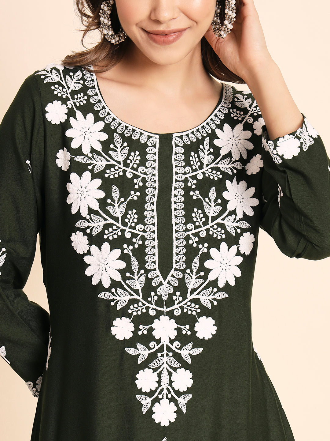 Designer Rayon Kurti | Chikankari Hand Embroidery for Women