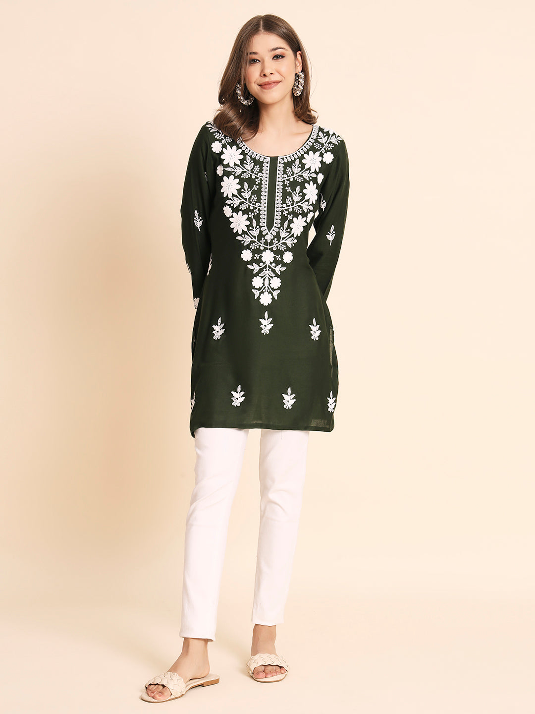Designer Rayon Kurti | Chikankari Hand Embroidery for Women