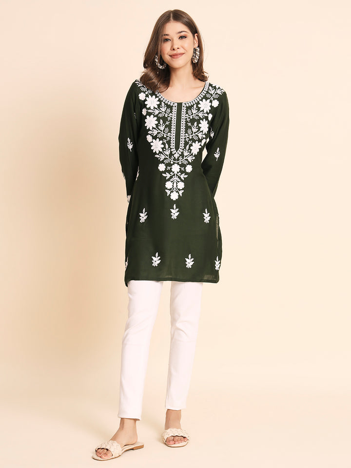 Designer Rayon Kurti | Chikankari Hand Embroidery for Women