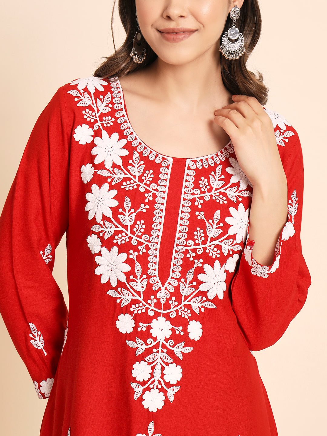 Designer Rayon Kurti | Chikankari Hand Embroidery for Women