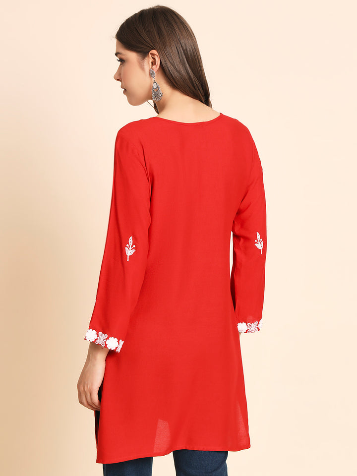 Designer Rayon Kurti | Chikankari Hand Embroidery for Women