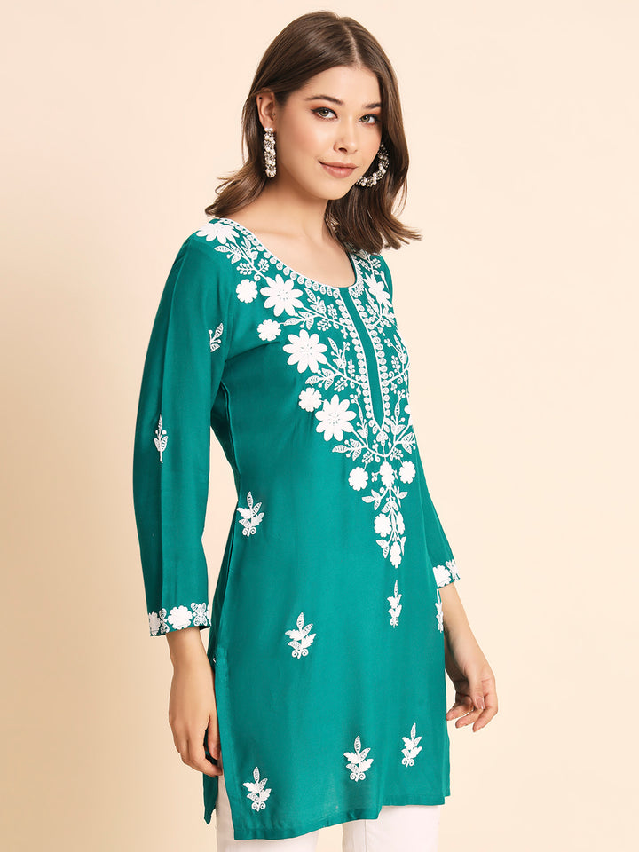 Designer Rayon Kurti | Chikankari Hand Embroidery for Women