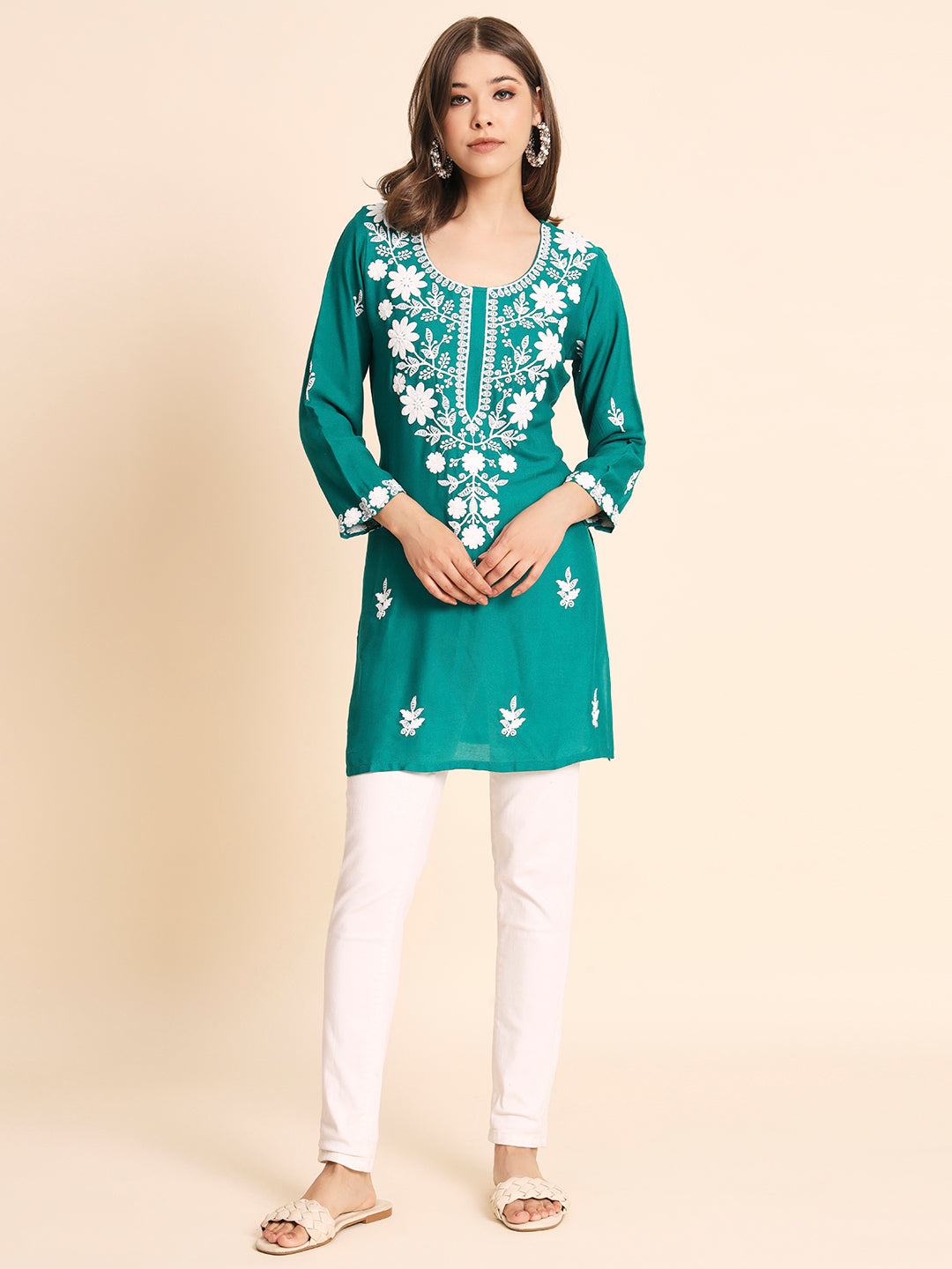 Designer Rayon Kurti | Chikankari Hand Embroidery for Women
