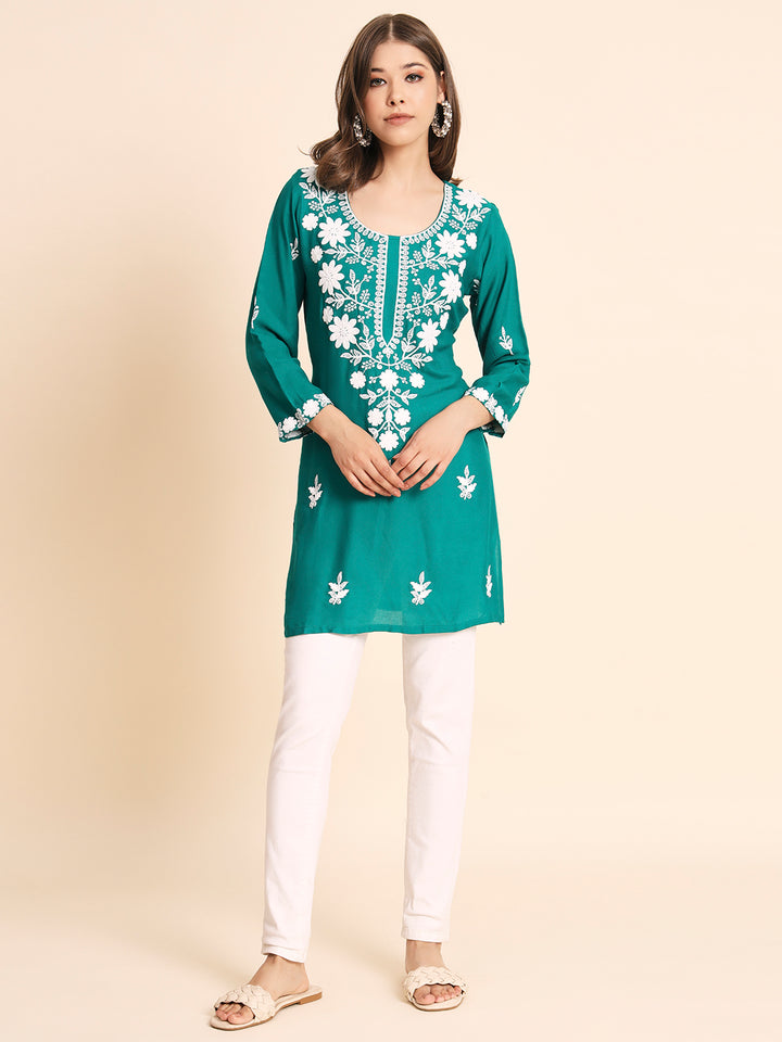 Designer Rayon Kurti | Chikankari Hand Embroidery for Women