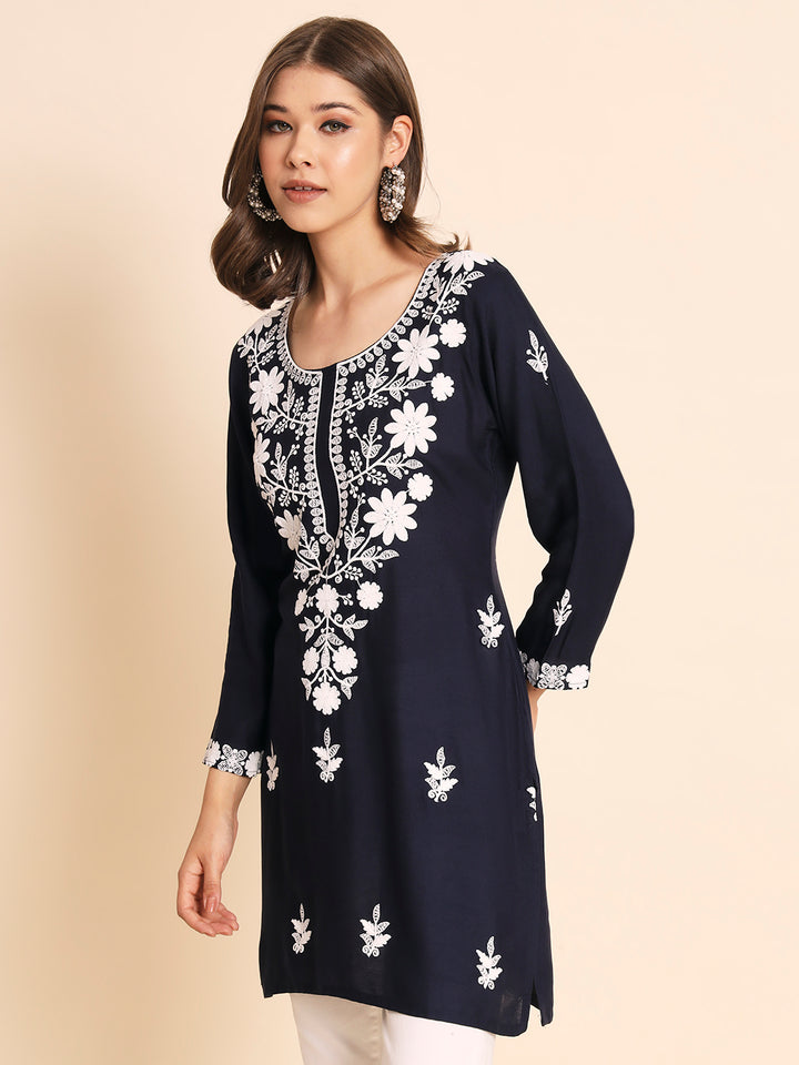 Designer Rayon Kurti | Chikankari Hand Embroidery for Women